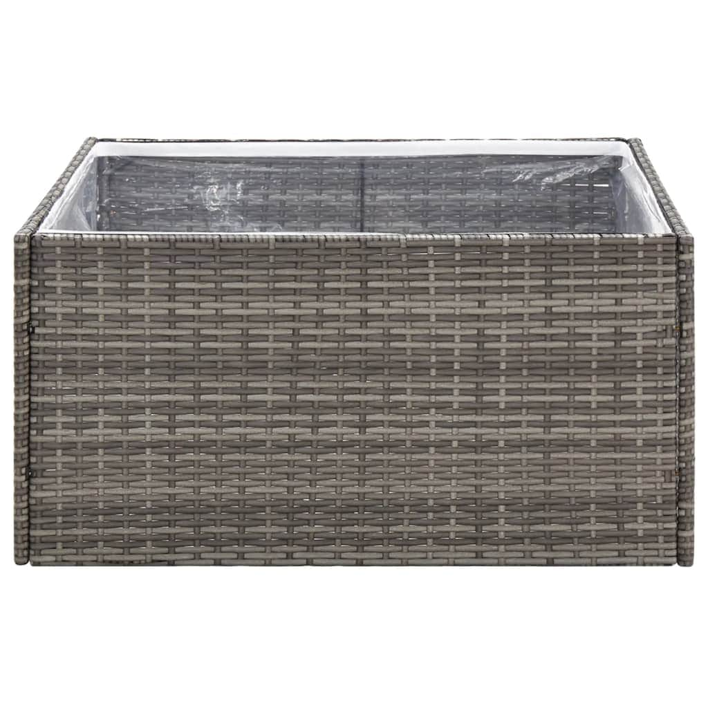 Garden Planter Poly Rattan Grey