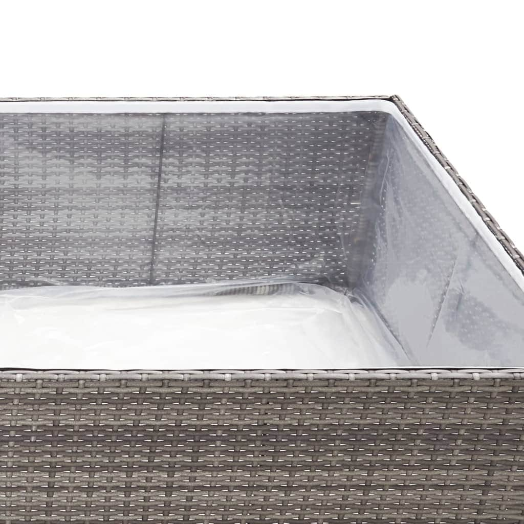 Garden Planter Poly Rattan Grey