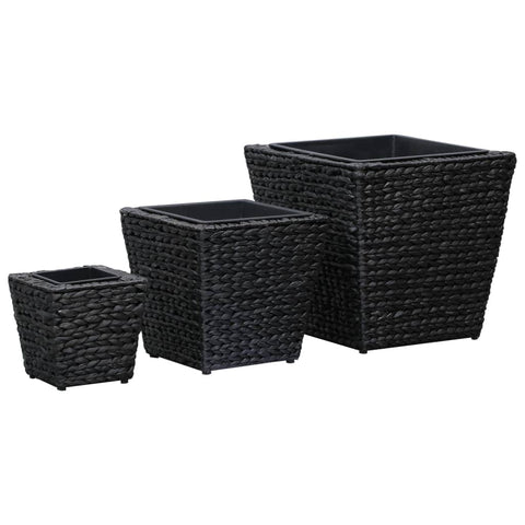 Garden Planters 3 pcs Water Hyacinth Black