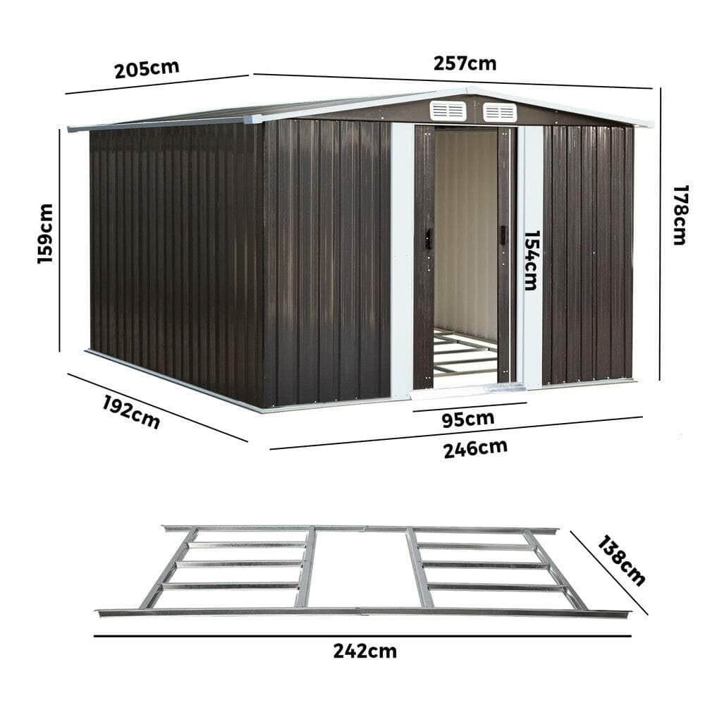 Garden Shed Outdoor Storage Sheds Cabin Metal Base