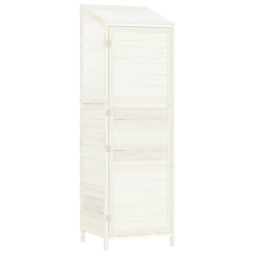 Garden Shed White Solid Wood Fir