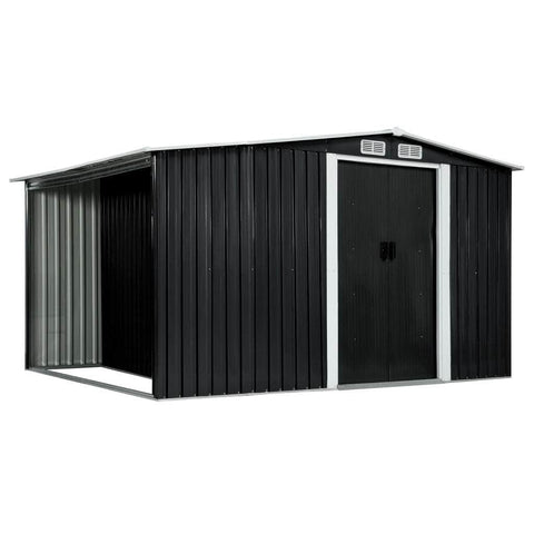 Garden Shed with Sliding Doors Steel Anthracite