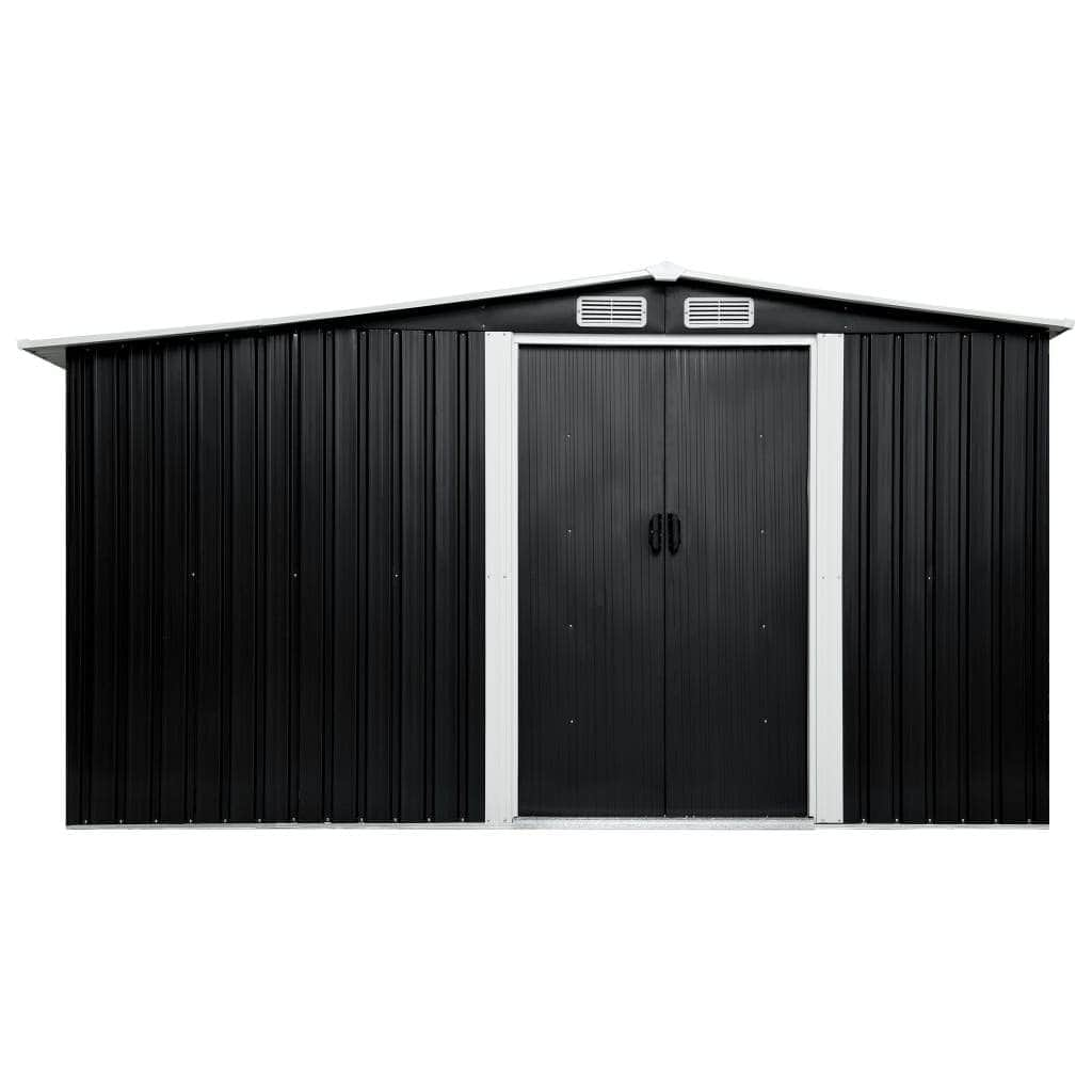 Garden Shed with Sliding Doors Steel Anthracite