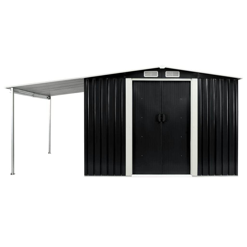 Garden Shed with Sliding Doors Steel, Anthracite