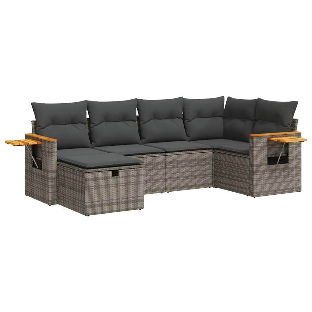 Garden Sofa Set with Cushions Modular Sofa 6 Pcs - Modern Comfort