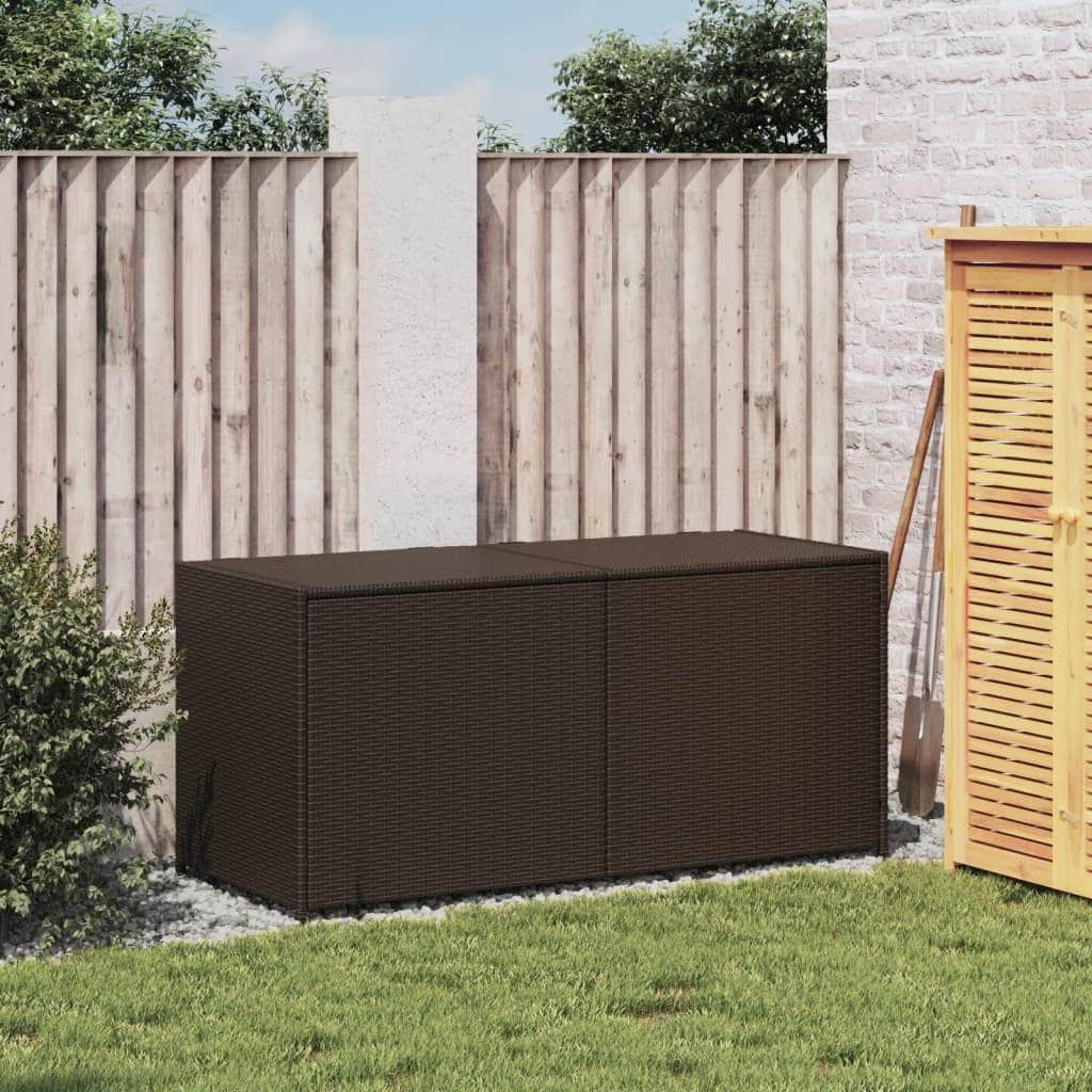 Garden Storage Box Brown 283L Poly Rattan