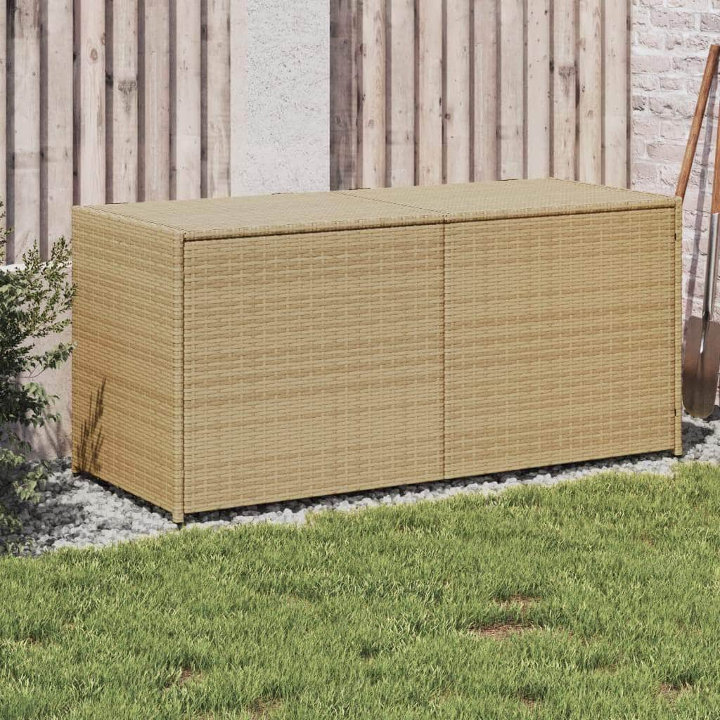 Garden Storage Box Brown 283L Poly Rattan