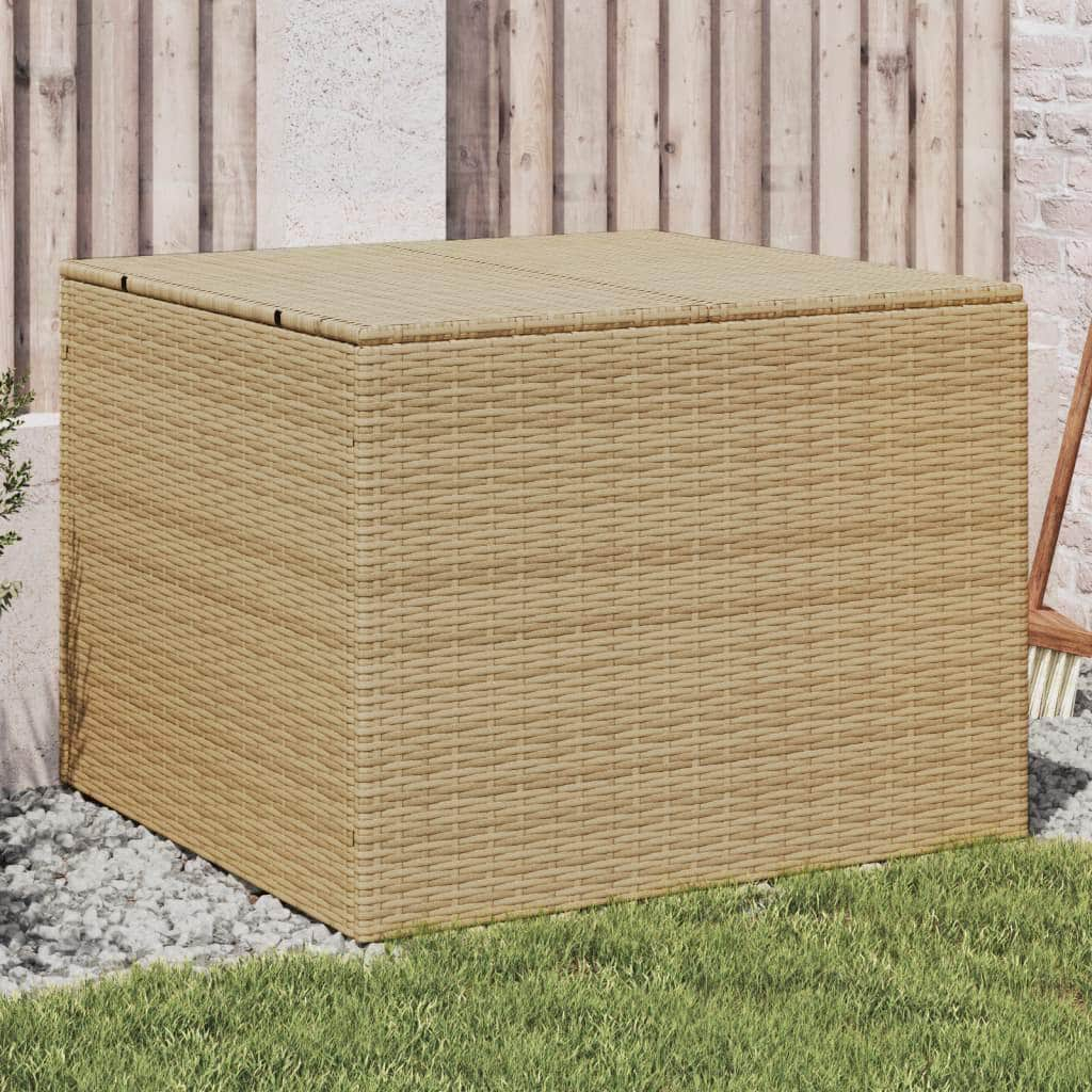 Garden Storage Box Brown 291L Poly Rattan