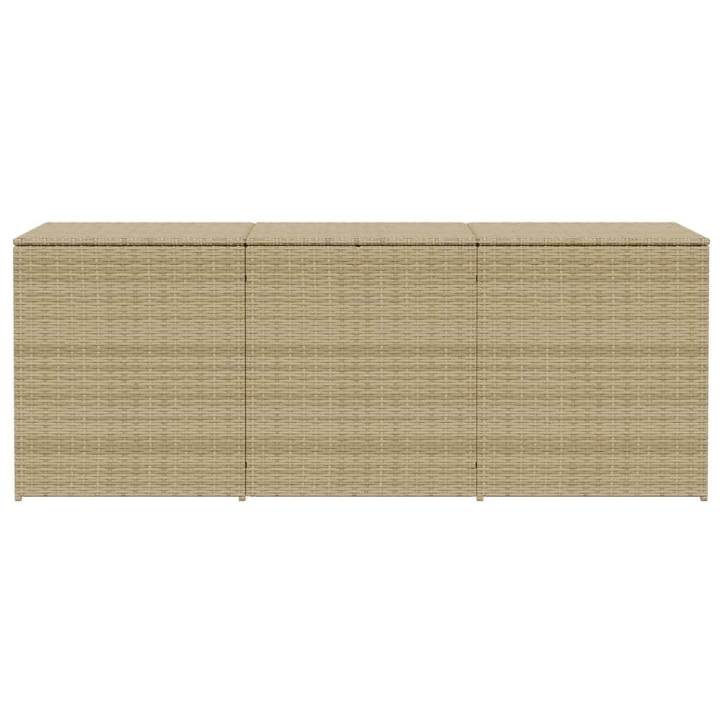 Garden Storage Box Mix Beige 984L Poly Rattan