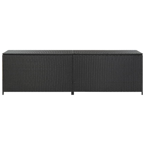 Garden Storage Box Poly Rattan Black