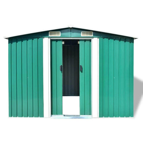 Garden Storage Shed Green Metal