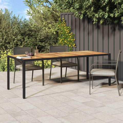 Garden Table Black  Poly Rattan