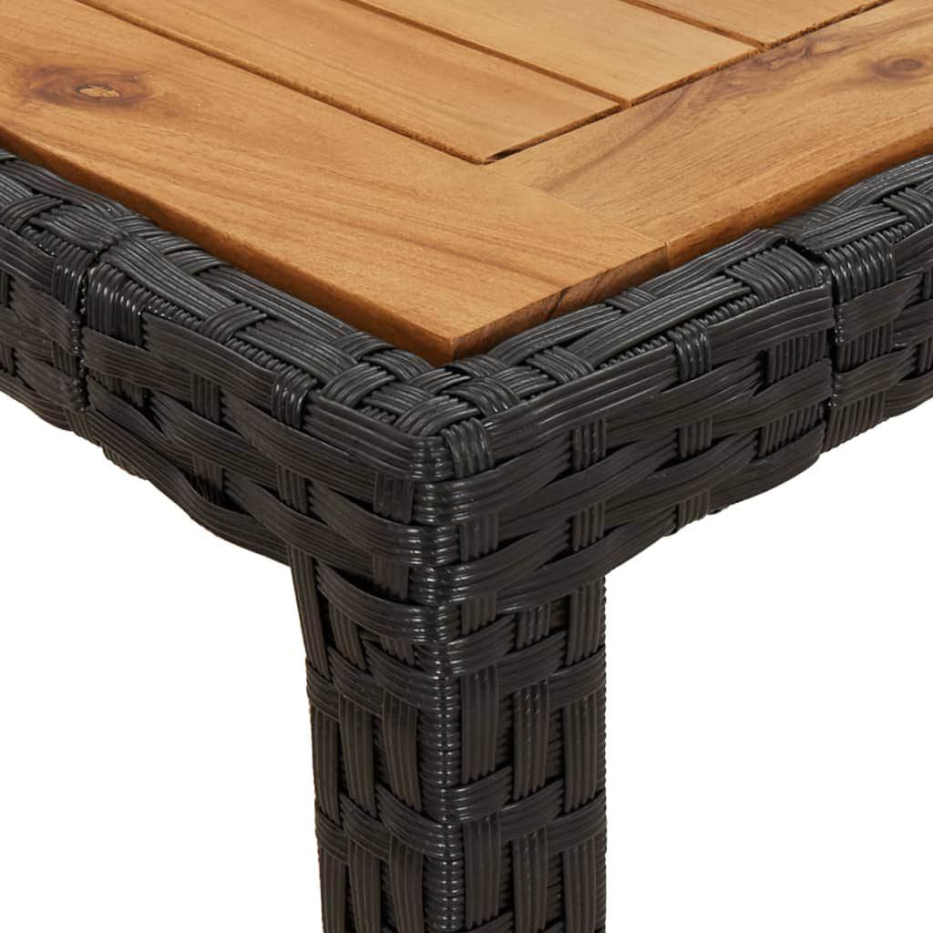 Garden Table Black  Poly Rattan