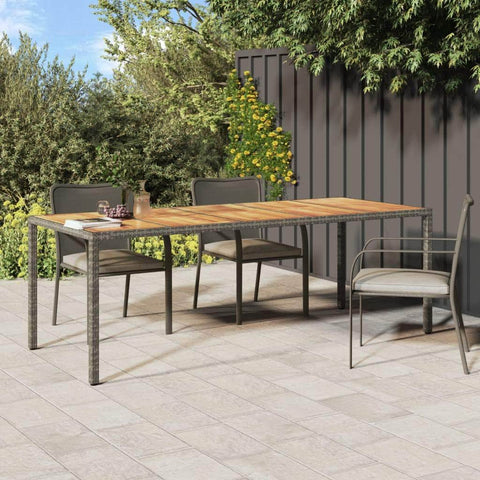 Garden Table Grey Poly Rattan