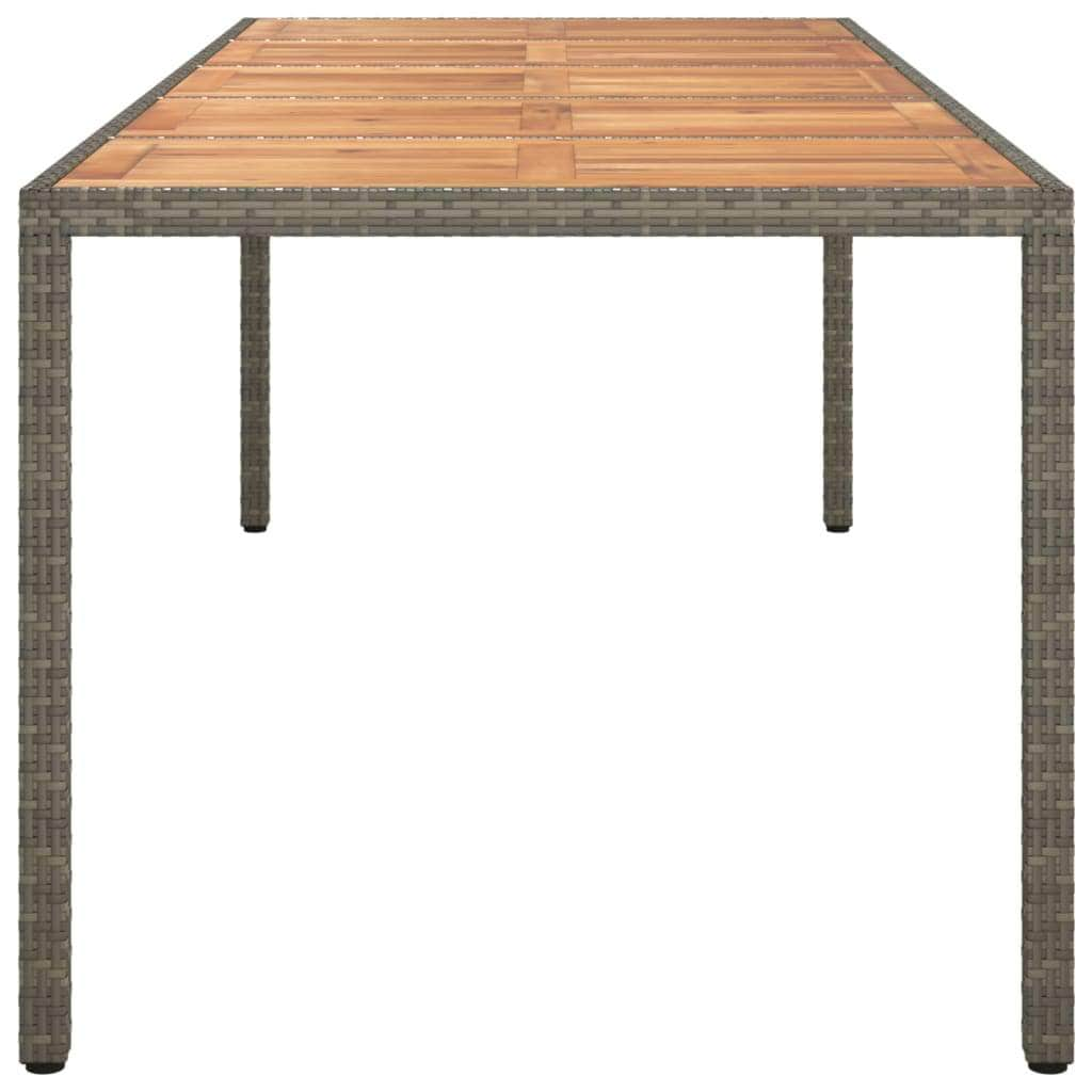 Garden Table Grey Poly Rattan