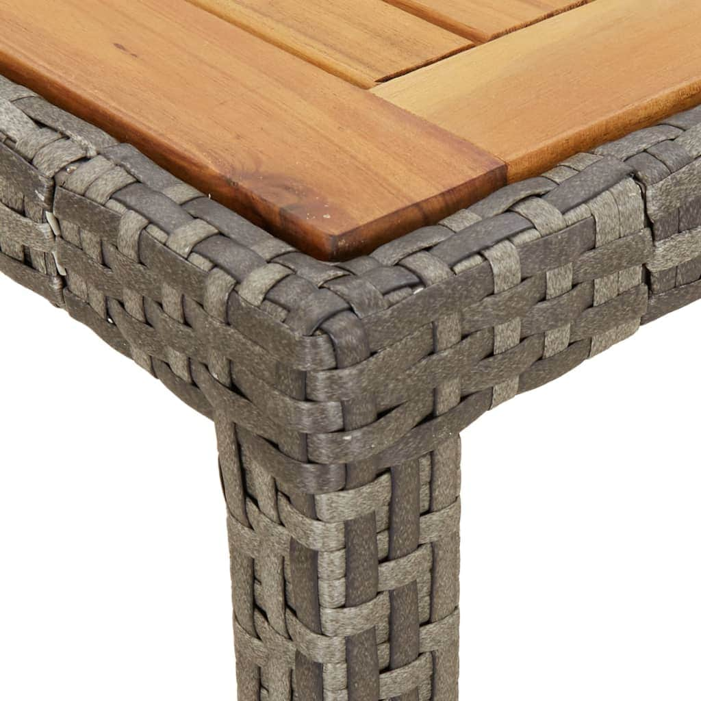 Garden Table Grey Poly Rattan