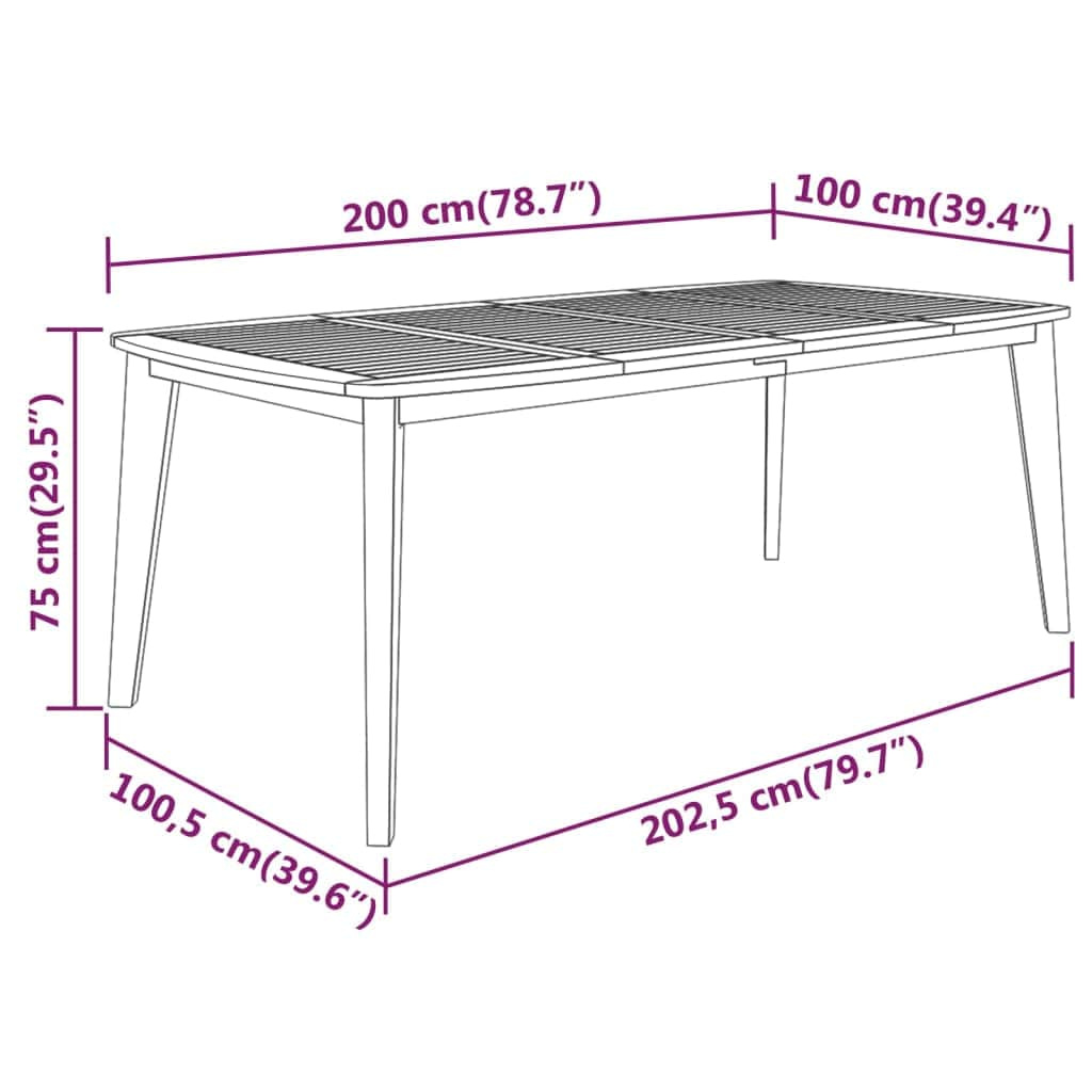 Garden Table Solid Wood