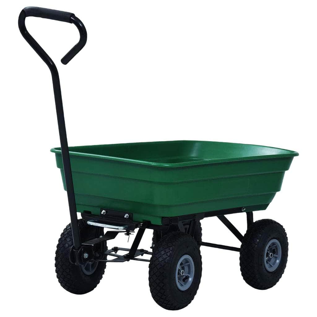 Garden Tipping Hand Cart 300 kg 75L Green