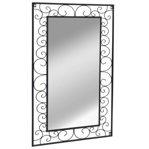 Garden Wall Mirror Rectangular ,Black