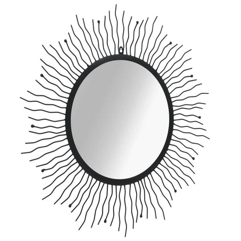 Garden Wall Mirror Sunburst 80 cm Black