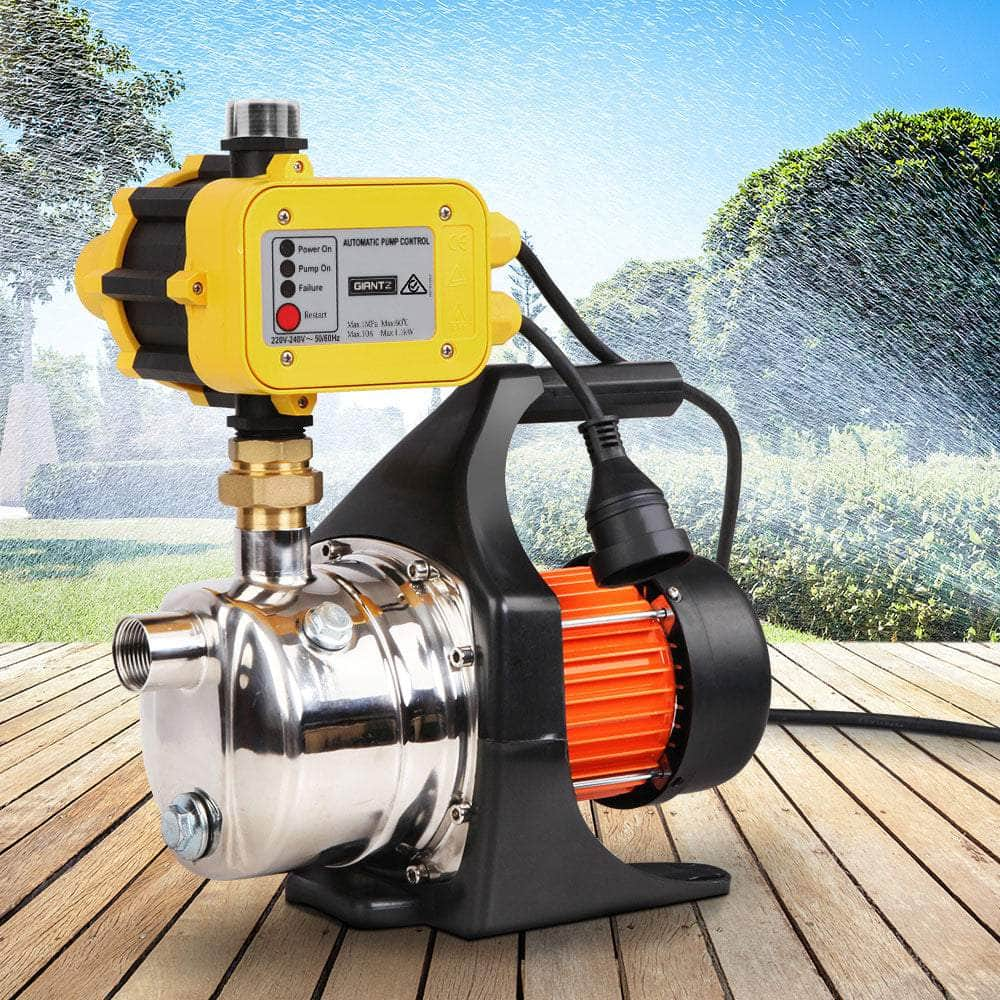 Garden Water Pump High Pressure 1500W Tank Rain Farm Irrigation House Yellow