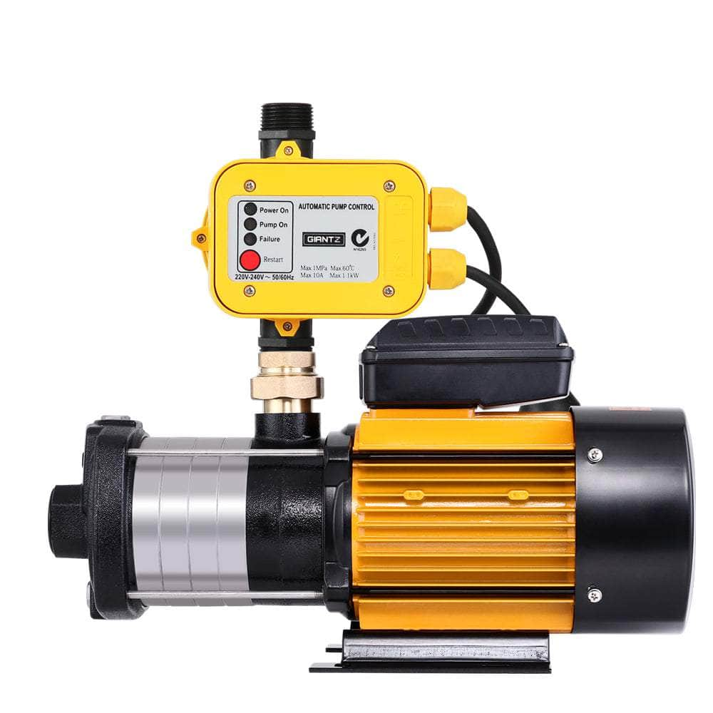 Garden Water Pump High Pressure 2000W Multi Stage Tank Rain Irrigation Yellow