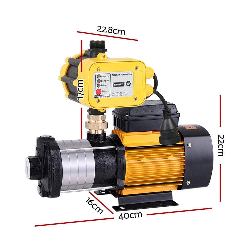 Garden Water Pump High Pressure 2000W Multi Stage Tank Rain Irrigation Yellow