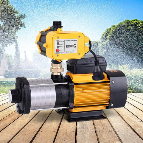 Garden Water Pump High Pressure 2500W Multi Stage Tank Rain Irrigation Yellow