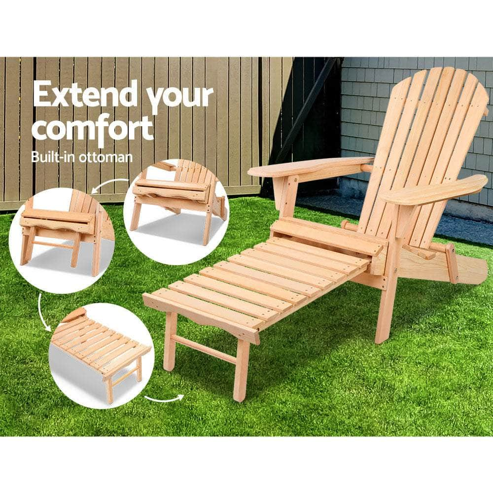 Gardeon 3 Piece Outdoor Beach Chair and Table Set