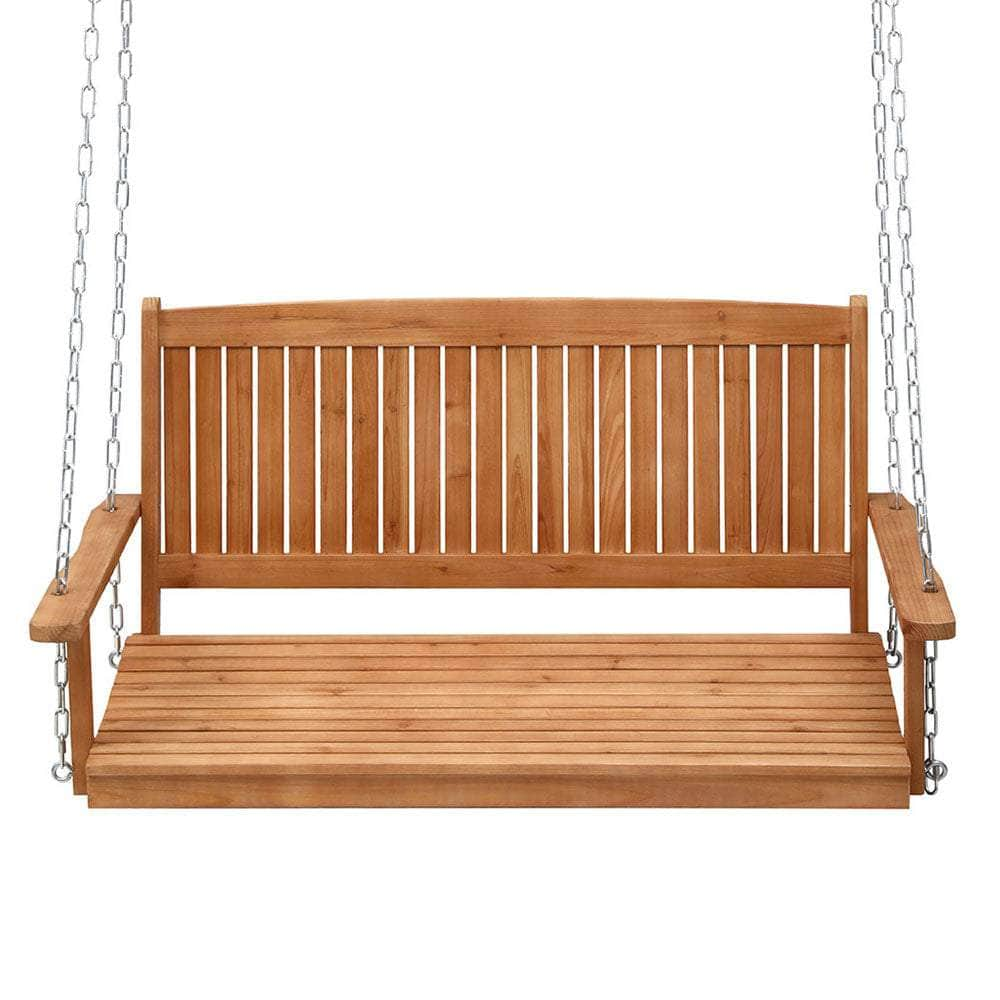 Gardeon Porch Swing Chair With Chain Outdoor Furniture Wooden Bench 2 Seater