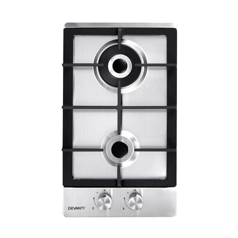 Gas Cooktop 30Cm 2 Burner Silvir