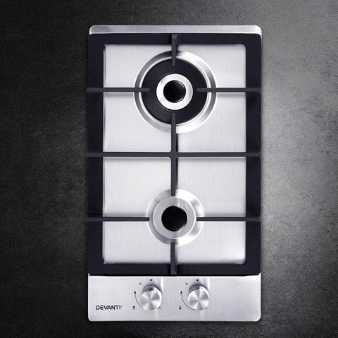 Gas Cooktop 30Cm 2 Burner Silvir