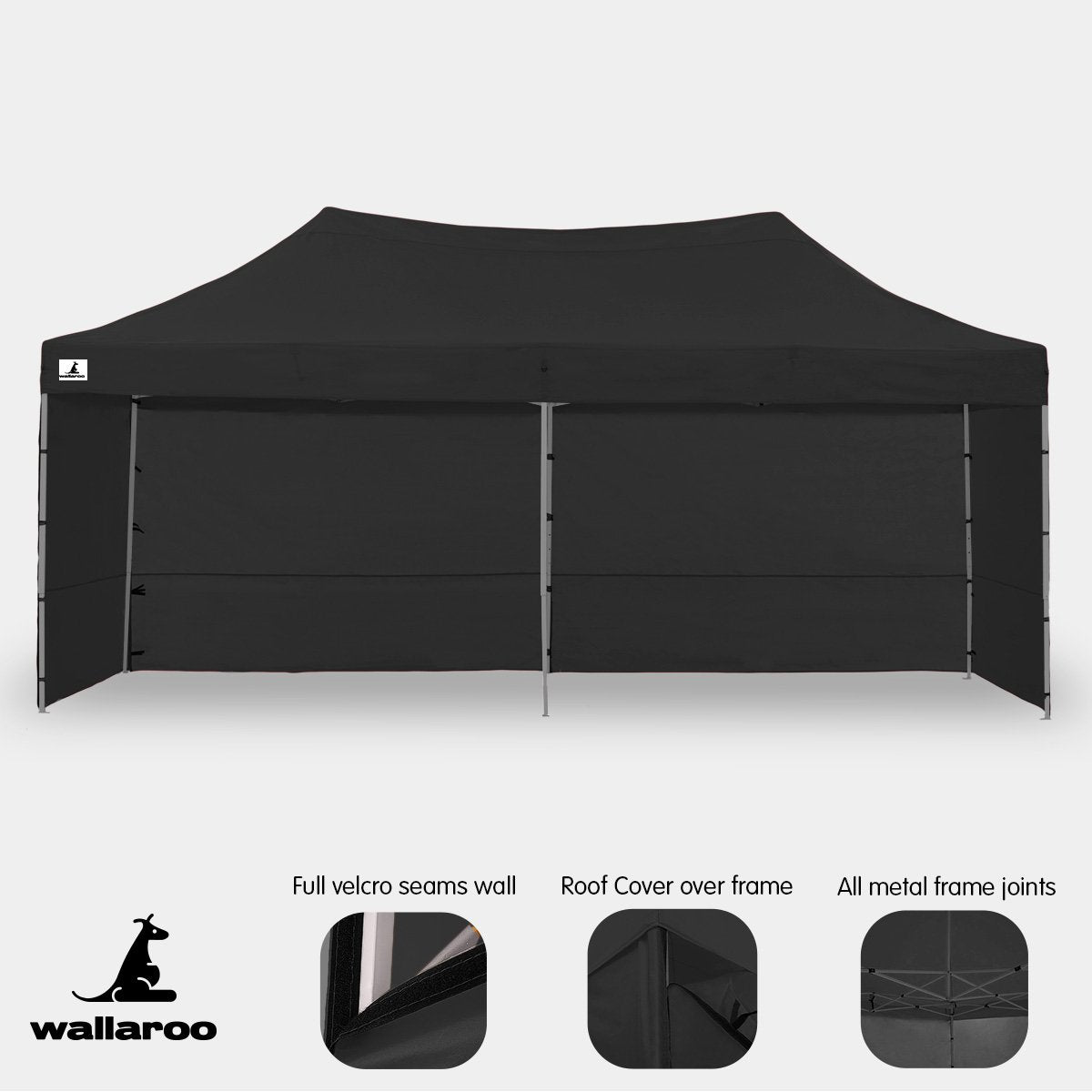 Gazebo Tent Marquee 3x6m PopUp Outdoor Black