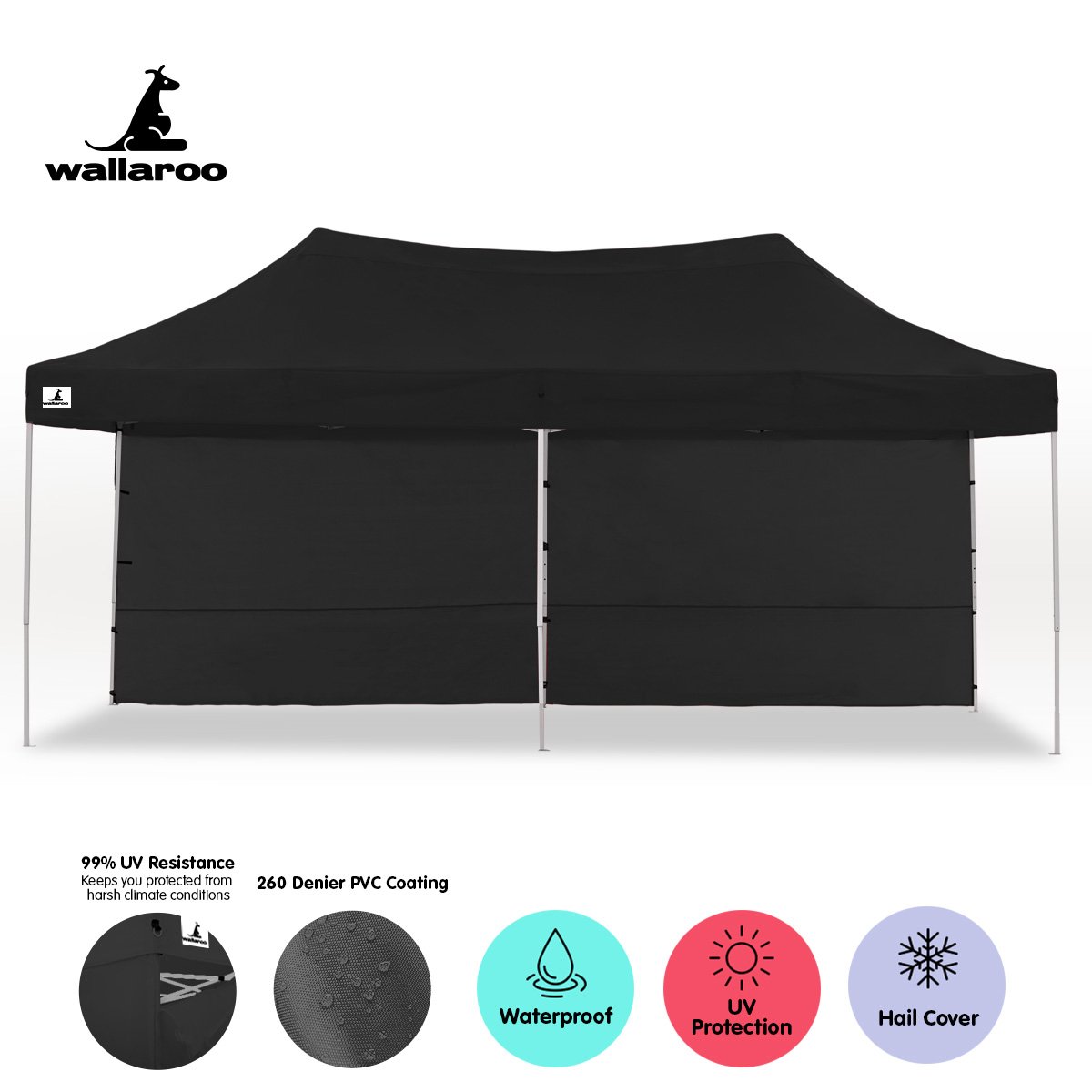 Gazebo Tent Marquee 3x6m PopUp Outdoor Black