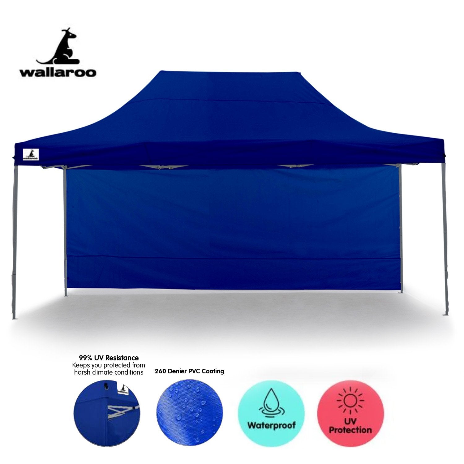 Gazebo Tent Marquee 3x4.5m PopUp Outdoor Blue/Orange