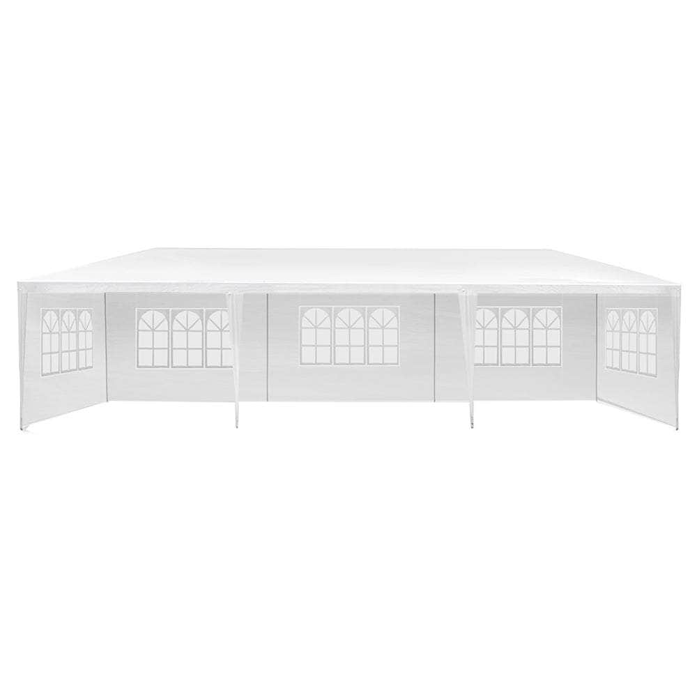 Gazebo 3x9m Marquee Wedding Party Tent Outdoor Camping Side Wall Canopy 5 Panel White