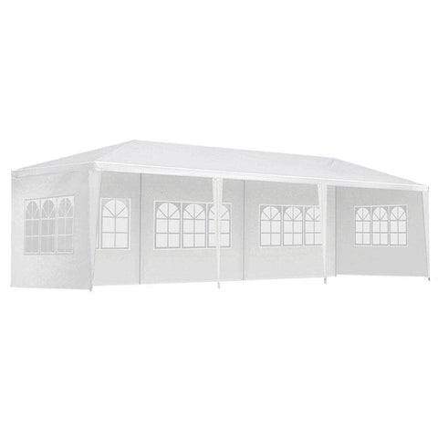 Gazebo 3x9m Marquee Wedding Party Tent Outdoor Camping Side Wall Canopy 5 Panel White