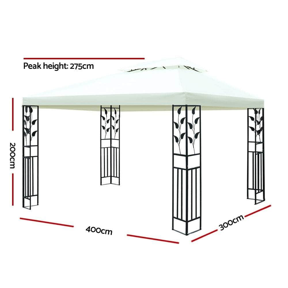 Gazebo 4X3M Party Marquee Outdoor Wedding Event Tent Iron Art Canopy