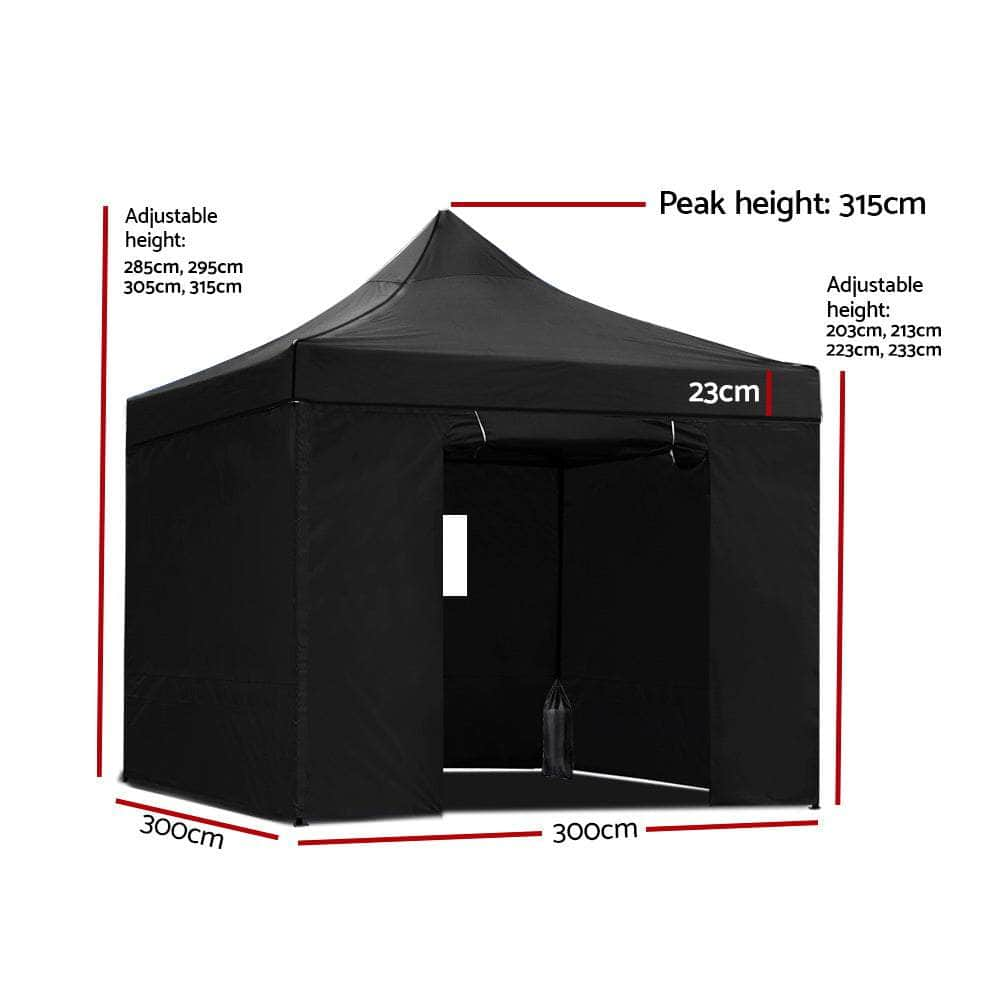 Gazebo Pop Up Marquee 3x3 Folding Wedding Tent Gazebos Shade