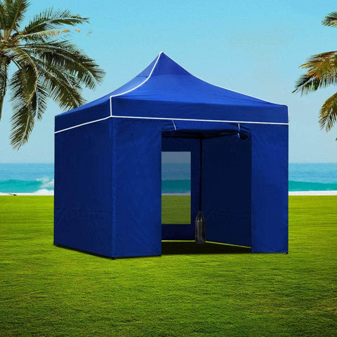 Gazebo Pop Up Marquee 3x3 Folding Wedding Tent Gazebos Shade Blue