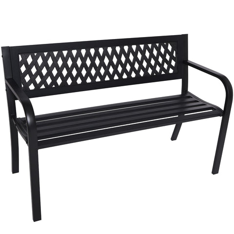 Steel Outdoor Garden Bench - Lattice