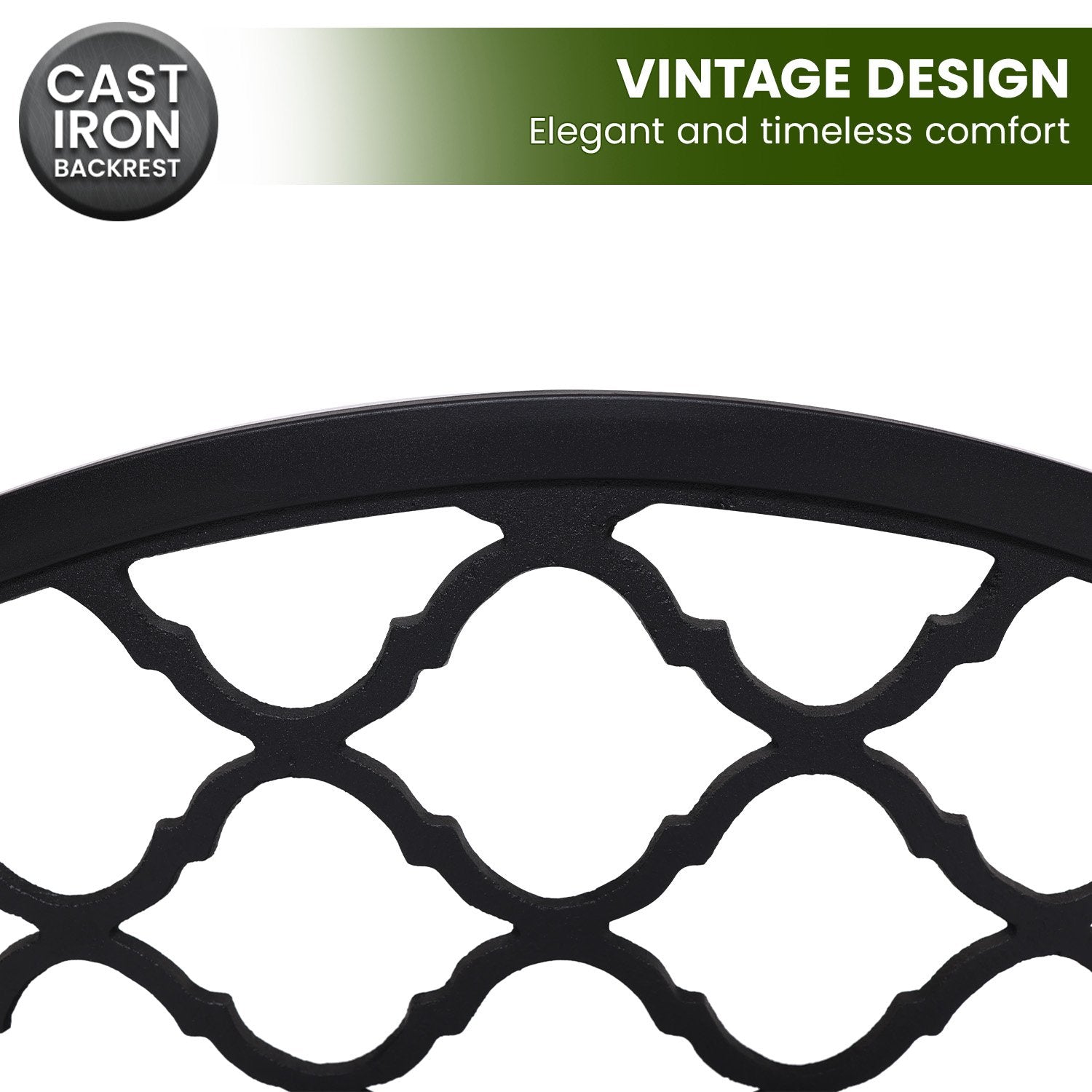 Steel Outdoor Garden Bench - Elegant