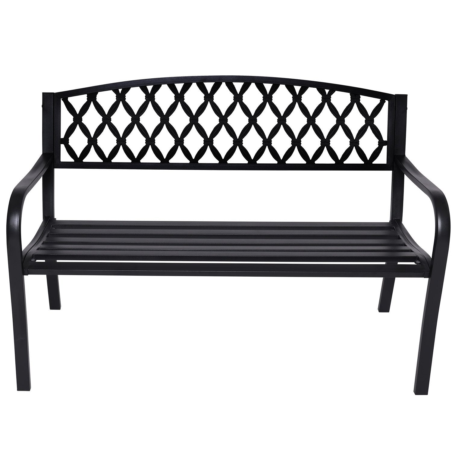 Steel Outdoor Garden Bench - Diamond