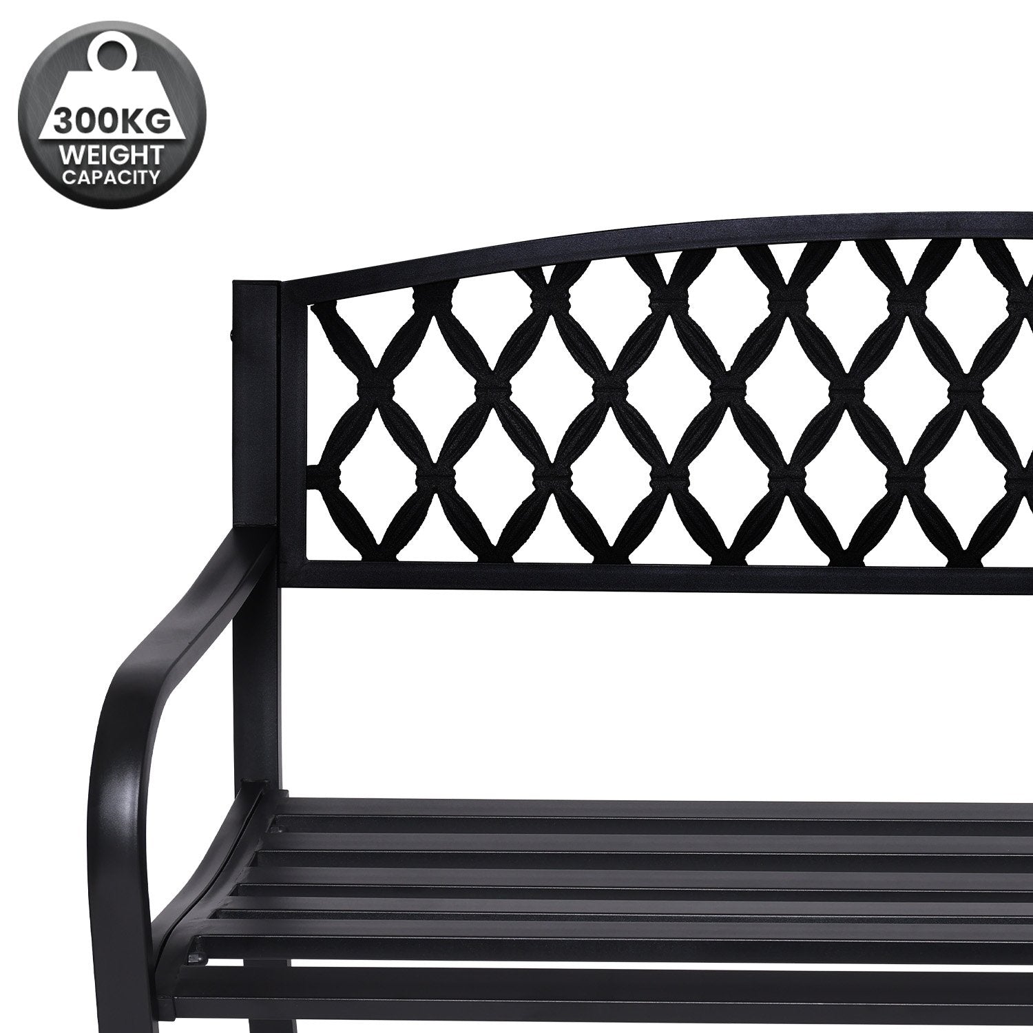 Steel Outdoor Garden Bench - Diamond