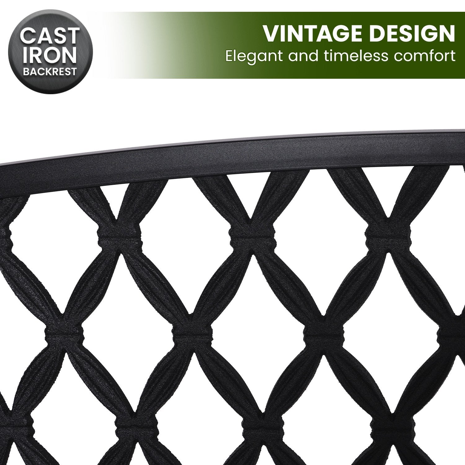 Steel Outdoor Garden Bench - Diamond