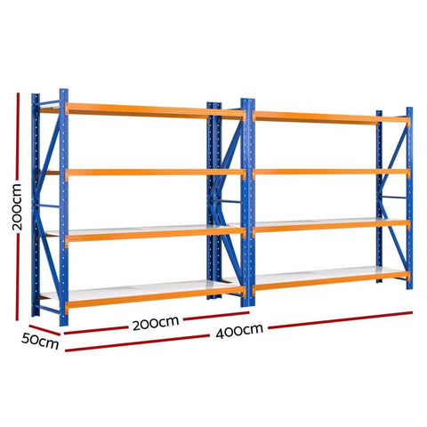 Giantz 4m x 2m Garage Shelving Warehouse Rack Heavy Duty Storage