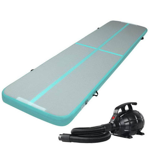 Gofun 4X1M Inflatable Air Track Mat With Pump Tumbling Gymnastics Green