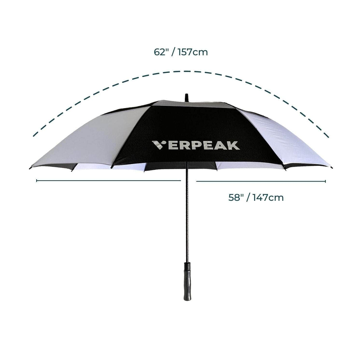 Golf Umbrella Black & White 62"