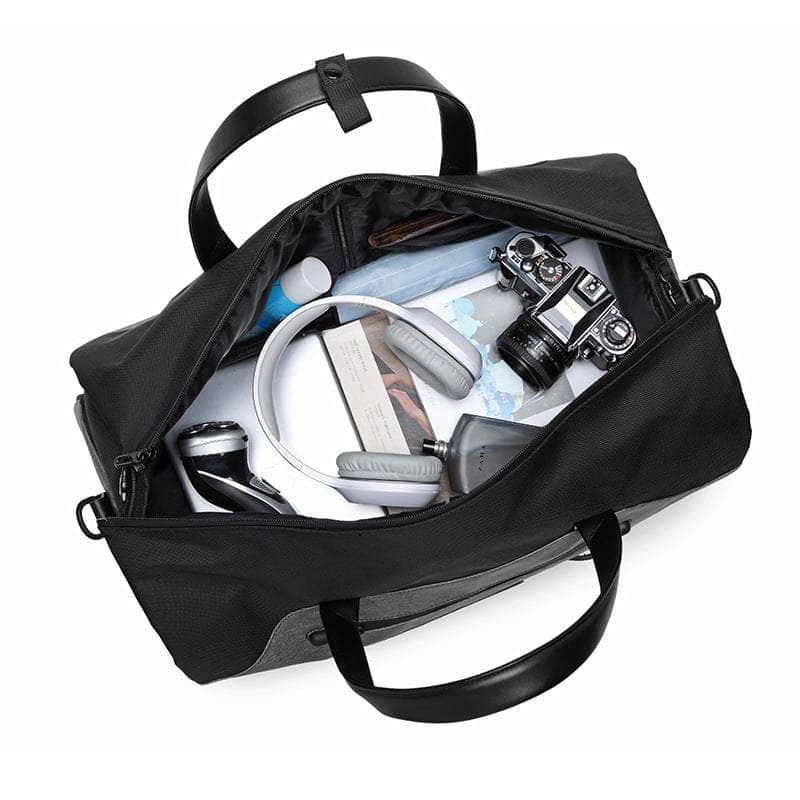 Gray Waterproof Multi-Functional Travel Duffel Bag Foldable Short Trip Gym