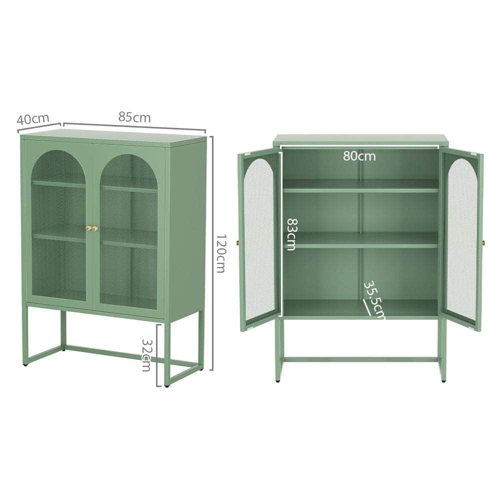 Green Metal Locker Sideboard with Storage